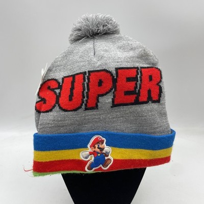 Super Mario Beanie Cap Hat Winter Adult Teen One Size Nintendo Warm