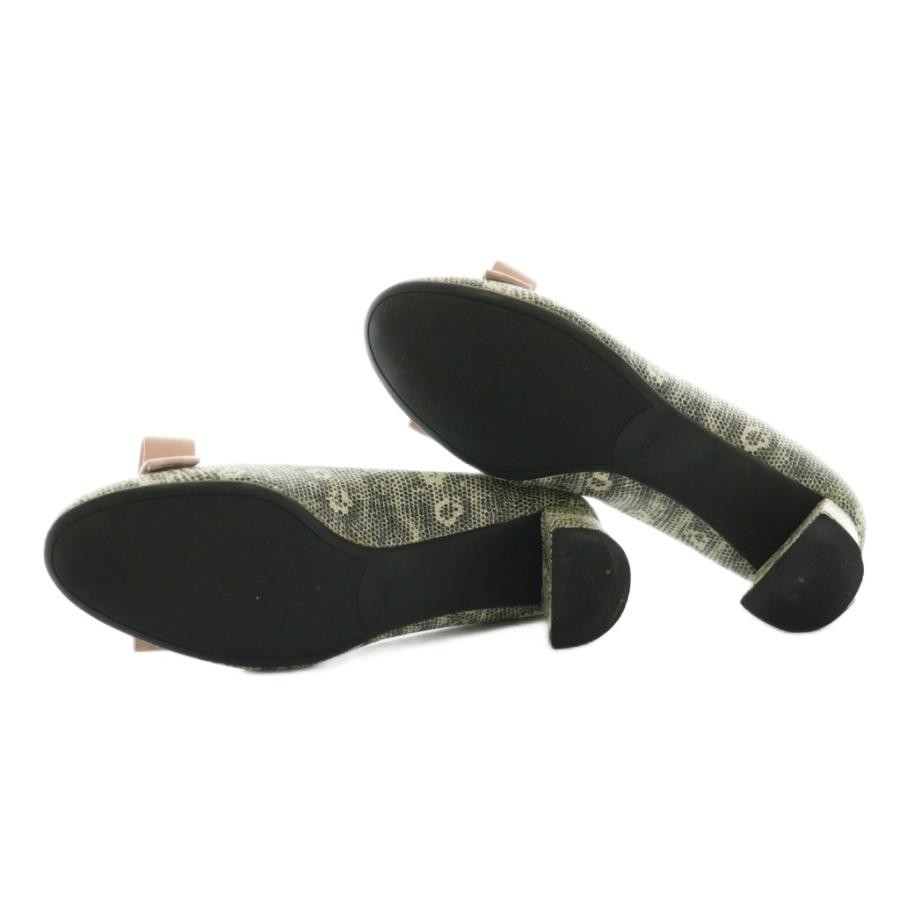 PRADA Python Embossed Ribbon Pumps Off-White Blac… - image 6