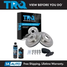 TRQ Brake Pad & Rotor Front Semi Metallic Kit w/Chemicals