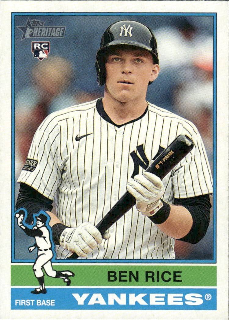 2025 Topps Heritage #406 Ben Rice Rookie Card - Yankees