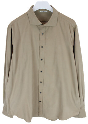SUITSUPPLY Regular Shirt Herren 3XL Cord mit Cutaway-Ausschnitt Hellbraun