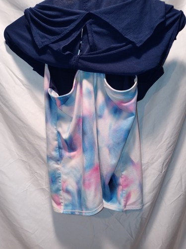 Athleta Girl L 12 Blue Colorful Tank Sleeveless Comfortable Inner Bra - Picture 4 of 9
