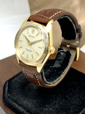 Rolex Men's Watch 6502 Vintage 1950s Swiss Automatic 18k Gold