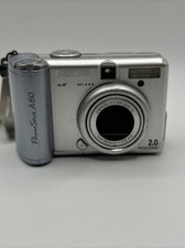 Canon Digital Camera PowerShot A60 2.0MP Silver For Parts Turns On Read