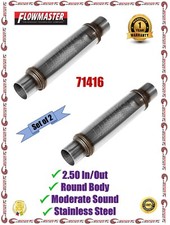Flowmaster 2.50 Inout Round Body Moderate Sound Ss Fx Muffler Pair 71416