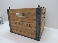 ANTIQUE MEADOWGOLD 1963 WOOD MILK CRATE DAIRY BOX MC770C