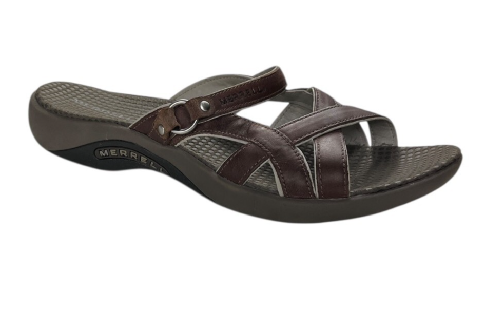 Merrell sandalo donna pelle tomaia gelsomino chicco caffè slide taglia 9