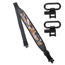 Camouflage Two Point Rifle Gun Sling + 2 Swivels + Hunting Shoulder Padded Strap