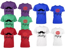 Camiseta Pareja - Esposa Esposa Bigote Labios - Amor Camisas a Juego - Camiseta Pareja