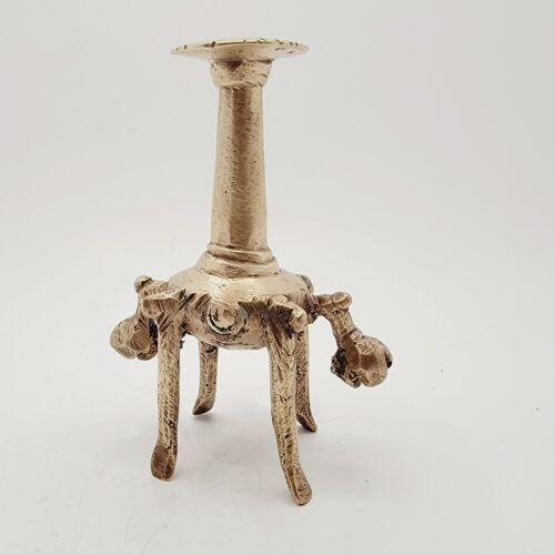 Antique 1800's Tibetan Bronze Ritual Candle Holder Censer Bell - Large 6" Tall - Picture 1 of 6