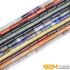 Wholesale 4x12mm Natural Assorted Stones Column Tube Beads For Jewelry Making