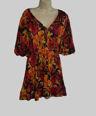$450 Milly Women's Red Floral Print Azalea Pleated Mini Dress Size 4
