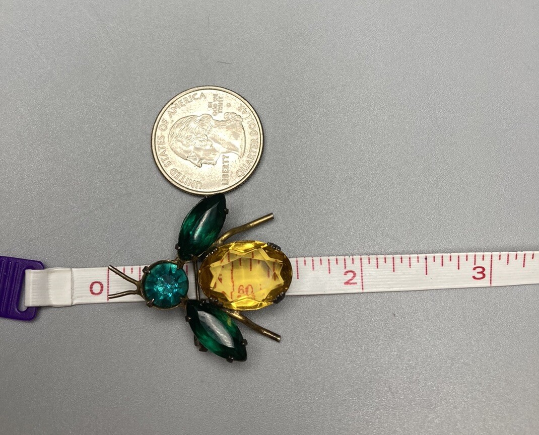 Bug Brooch Adele Simpson Rhinestone Winged Multic… - image 10