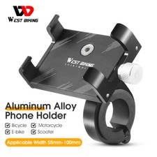 WEST BIKING Bike Phone Holder Aluminum Motorcycle E-Bike Scooter Phone Mount