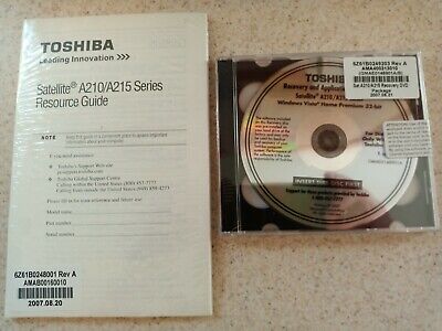 Toshiba Satellite Laptop 10 15 Recovery Media Kit Dvd Disc Windows Vista Ebay