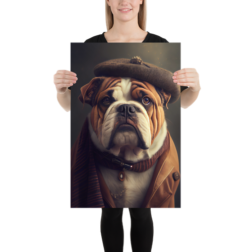 Handsome and Stylish British Bulldog - Poster Art