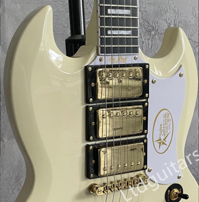 Custom Shop SG Electric Guitar Ebony Fretboard In Classic White Fast