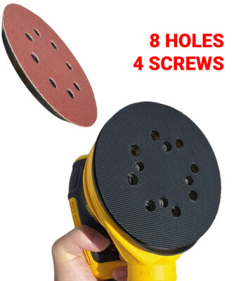 2-Pack 5-Inch 8-Hole Sander Backing Replacement Pad – For Orbital Sanders With 4-Screw Mount, Rubber & ABS