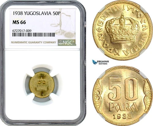 AJ250, Yugoslavia, Peter II, 50 Para 1938, NGC MS66