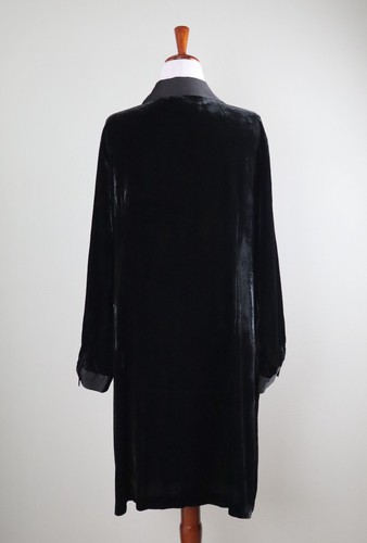 TALBOTS Plus NWT $149 Solid Black Velvet Collared Popover Shirt Dress Size 3X - Picture 4 of 6