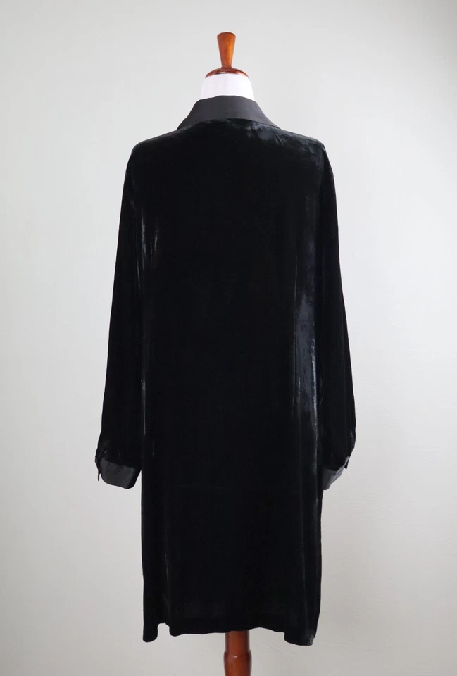 Vestido Camisa Popover Talbots Plus Nuevo con Etiquetas $149 Negro Sólido Cuello Terciopelo Talla 3X Foto 4 de 4