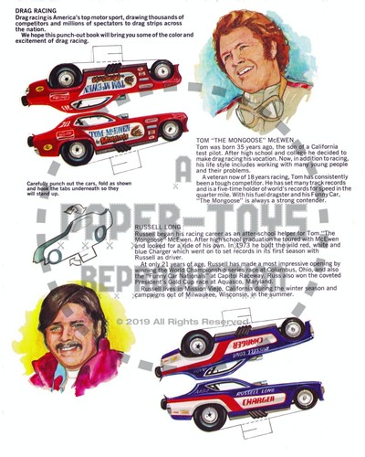 DRAG RACING PUNCH-OUT BOOK - REPRINT - Picture 2 of 7