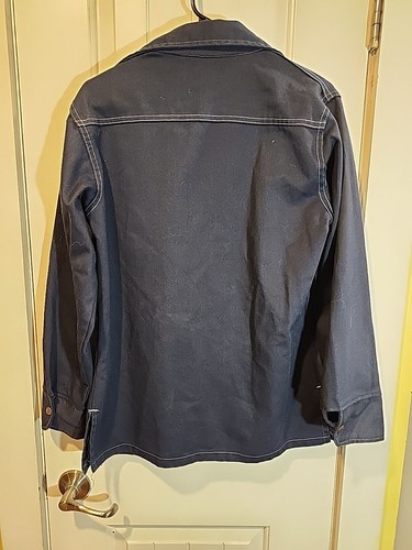 Vintage Montgomery Ward Denim Jacket Snap Buttons Blue Long Sleeve Collared Read - Picture 2 of 10