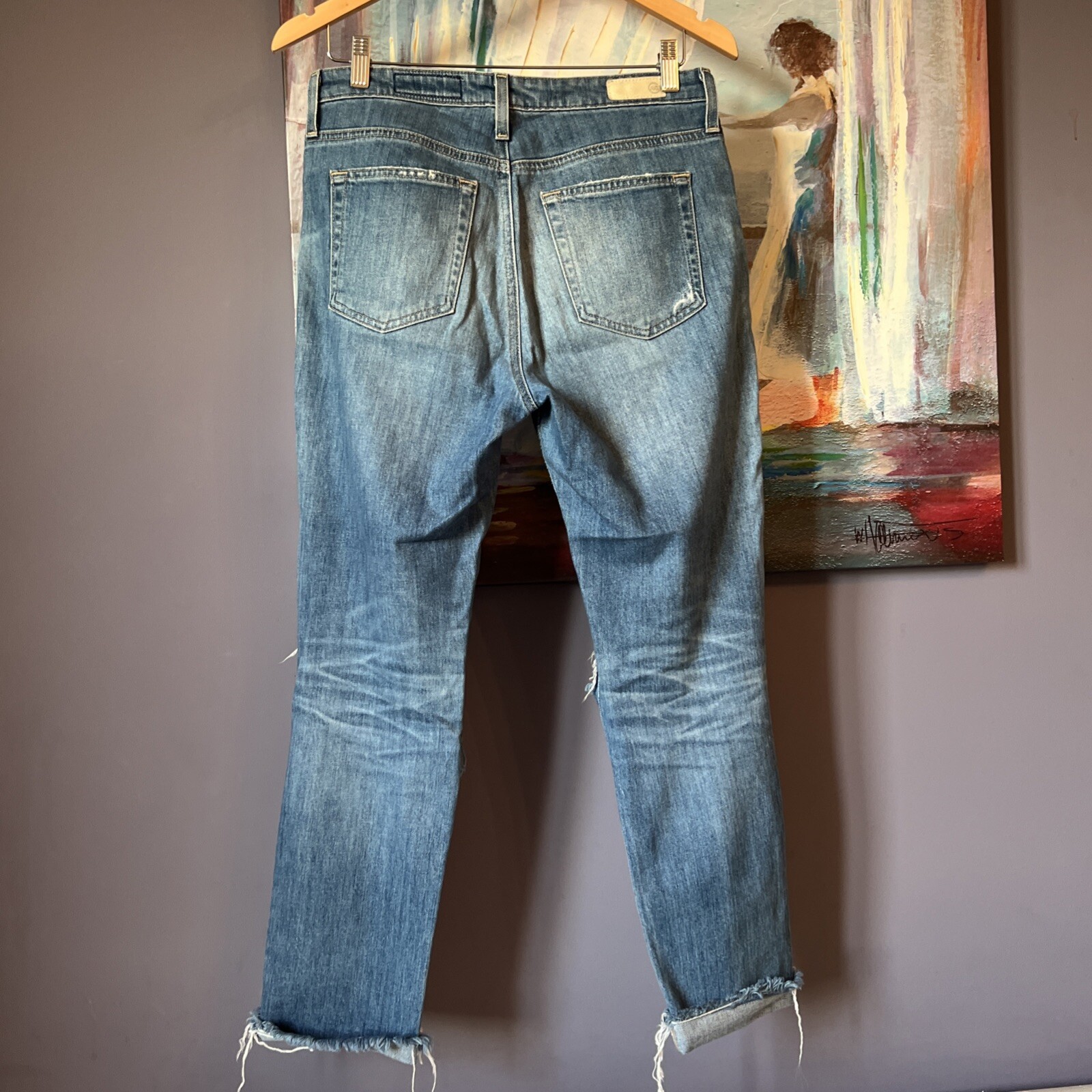 AG Jeans Sz 28R The Isabelle High Rise Straight Crop in 13 Years Saltwater 💖 thumbnail 2