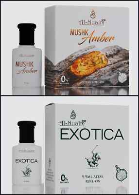 Al Nuaim Musk Amber 9.9ML & Exotica 9.9ML Attar (pack of 2)