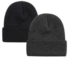 2 Pack Beanie for Men Women Warm Winter Hats Acrylic Knit Cuffed Beanie Cap U...