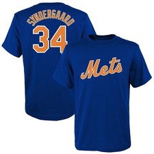 MAJESTIC YOUTH NEW YORK METS NOAH SYNDERGAARD NAME NUMBER T SHIRT LARGE NEW