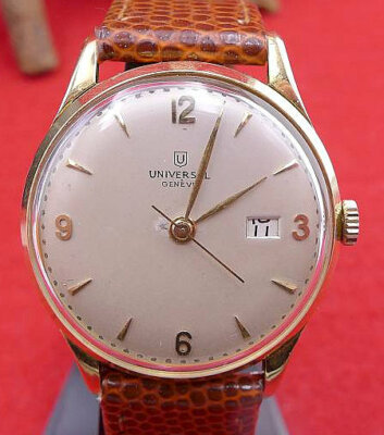 Original Universal Geneve Herren Uhr in 750 Gelbgold