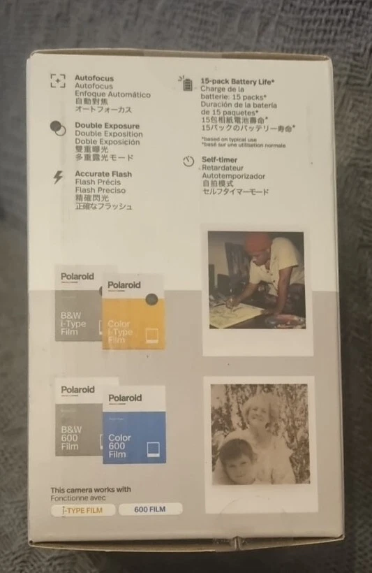 Polaroid Now i?Type Instant Camera + 2 Lens AF system in White   - Image 3 of 3