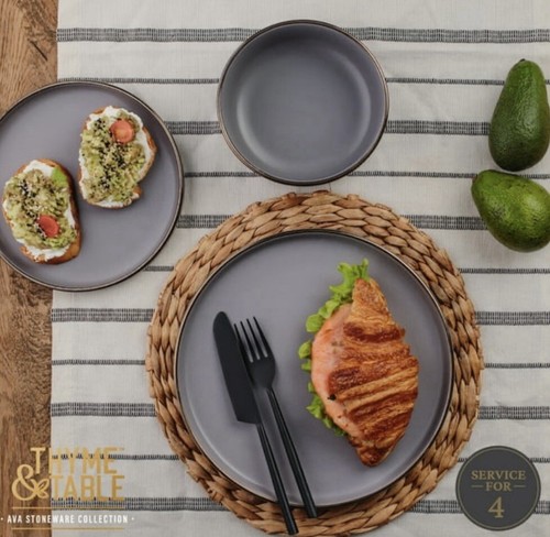 Thyme & Table 12-Piece Stoneware Dinnerware Set, Ava Collection - Picture 3 of 7
