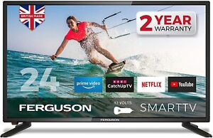 12V 24in Smart LED TV With Streaming Apps Perfect For Motorhome Caravan