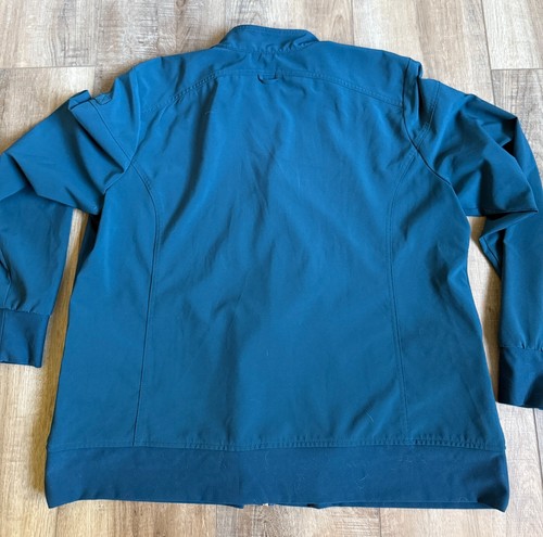 Cherokee iFlex Women Warm Up Scrubs Jacket Zip Front CK303 2XL Caribbean Blue - Picture 2 of 3
