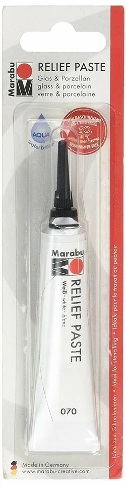 PASTA EN RELIEVE MARABU OUTLINER - PINTURAS DE VIDRIO ACRÍLICO PORCELANA - TUBO DE 20 ML BLANCO