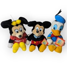 Vtg 1970s Mickey Mouse Donald Duck Minnie Walt Disney Plush Knickerbocker w TAGS