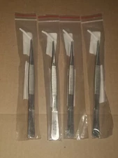 4 Excelta 24-8-SA-SE Tweezers, 1-Star, Angulated Strong Point Anti Mag