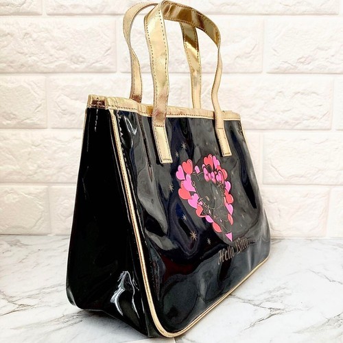 Devil Hello Kitty Kawaii Negro Esmalte Pequeño Bolso de Mano Sanrio Sin Usar - Imagen 3 de 7