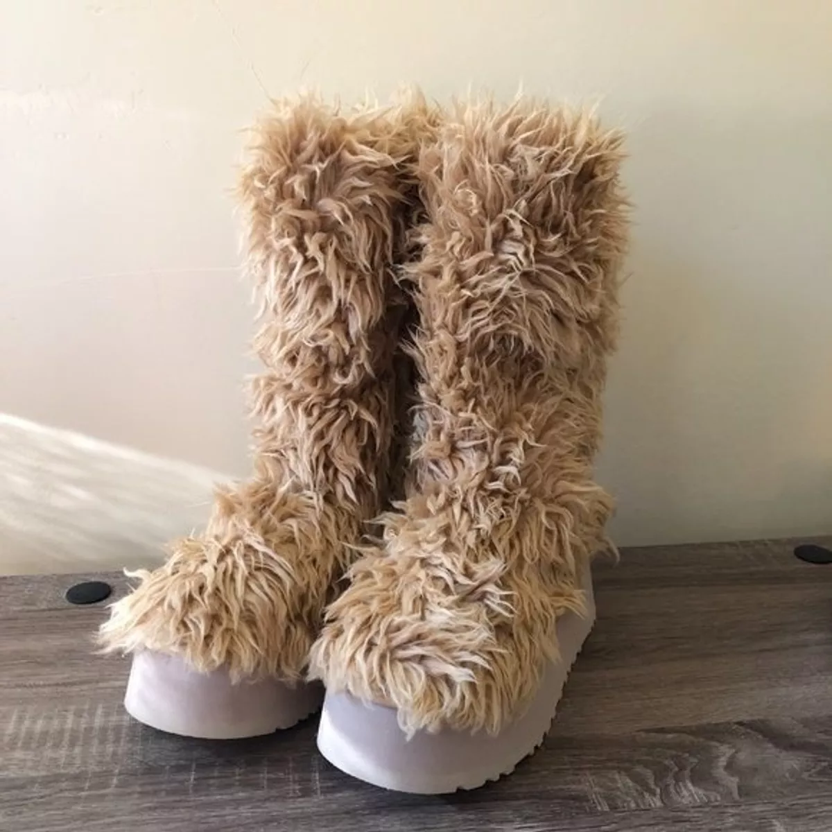 Fluffy fur store ugg boots