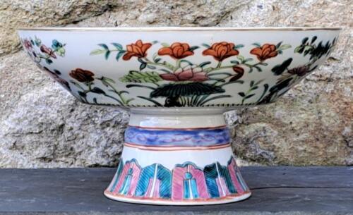 Piękna chińska porcelana z okresu Qianlong rodzinny verte emaliowany komport 1800 - Zdjęcie 1 z 5