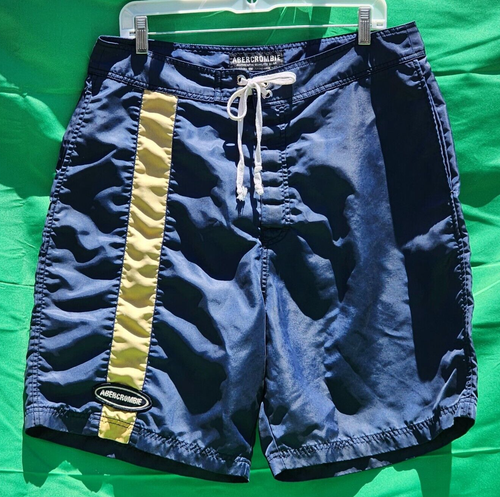 Abercrombie Fitch Men s Size Large Swim Trunks Board Shorts Blue and Yellow eBay