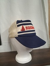 BAHAMAS Hat TRUCKER Blue White Mesh SnapBack Cap Vintage