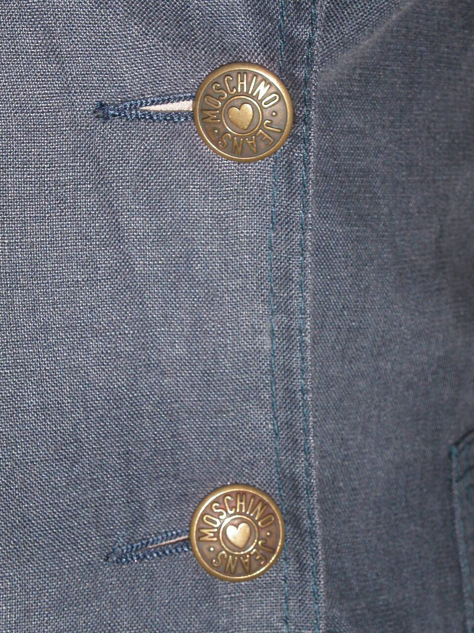 Moschino Jeans early 2000 navy linen slim blazer … - image 4