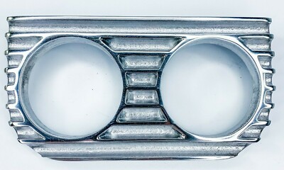 Finned Under Dash Gauge Panel (Polished Cast Aluminum Double 2) MADE IN USA