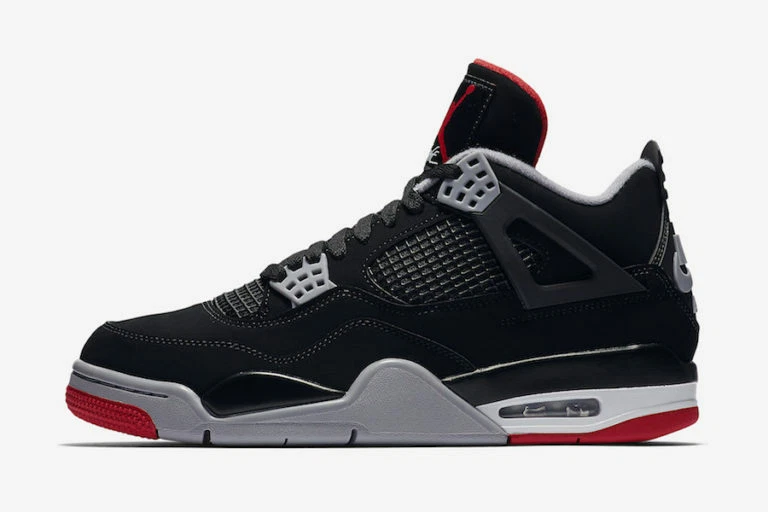 Nike Air Jordan Retro IV 4 OG Bred Black Fire Red Cement Gray White 308497 060