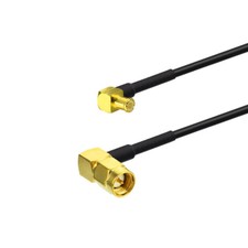 MCX Male Right Angle to SMA Male Right Angle RF Adapter Pigtail RG174 Cable 30cm