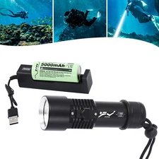 Professional Diving Light LED Waterproof Dive Scuba Lamp Underwater Flashlight