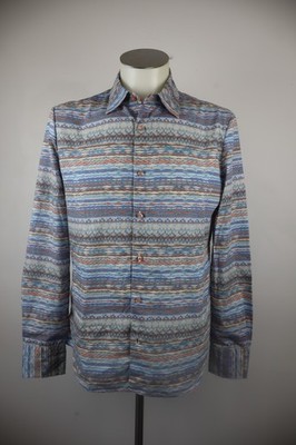 MINIMAL MNML Herrenhemd Langarm L Regular Baumwolle Paisley Vintage Leicht